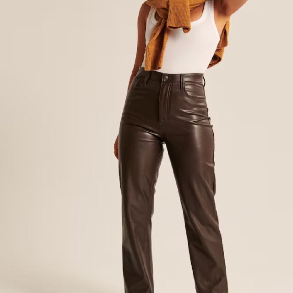 Vegan leather 90s Straight ULTRA HIGH RISE Pants